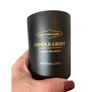 Kelly's Custom Candles Lavender Eucalyptus Set of 2 8oz Jar Candles NIB